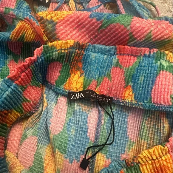 NWOT Zara Multicolor Floral Top and Pant SET - Picture 4 of 4